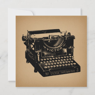 Anque Typewriter Old Fashioned Typewriter Inbjudningar