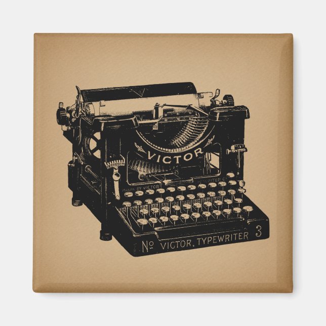 Anque Typewriter Old Fashioned Typewriter Magnet (Framsidan)