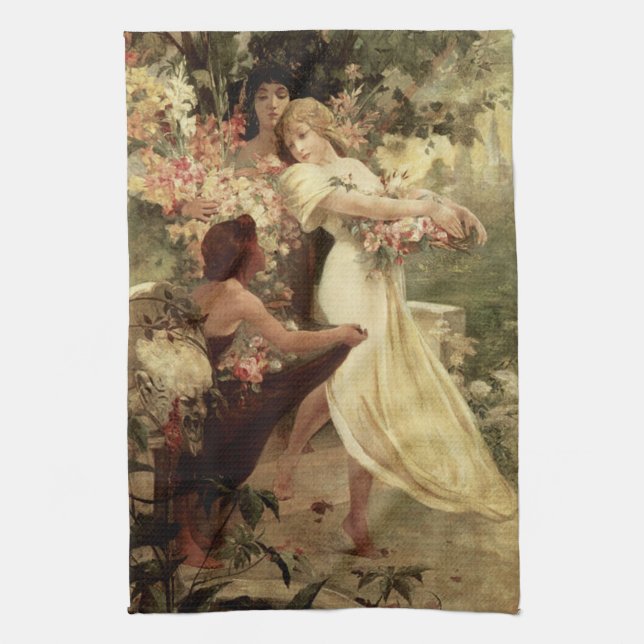 Anrit i Vår från Alphonse Mucha Kökshandduk (Vertikal)