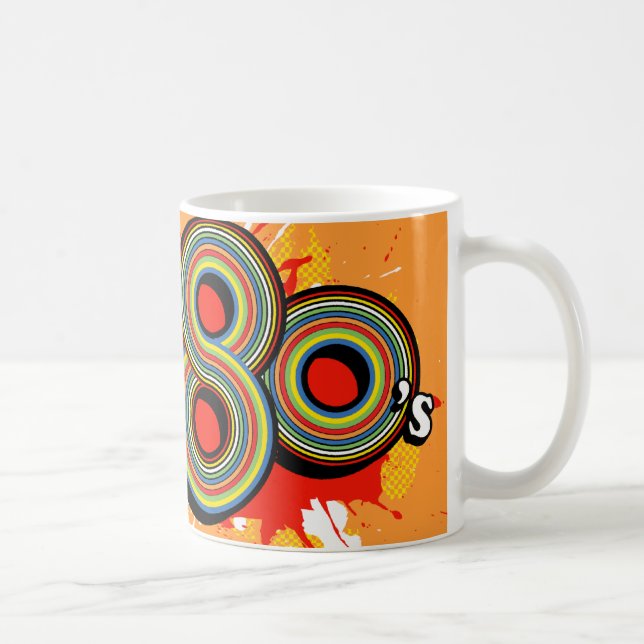 "Anrit of the 80's" orange logotyp retro mugg (Höger)