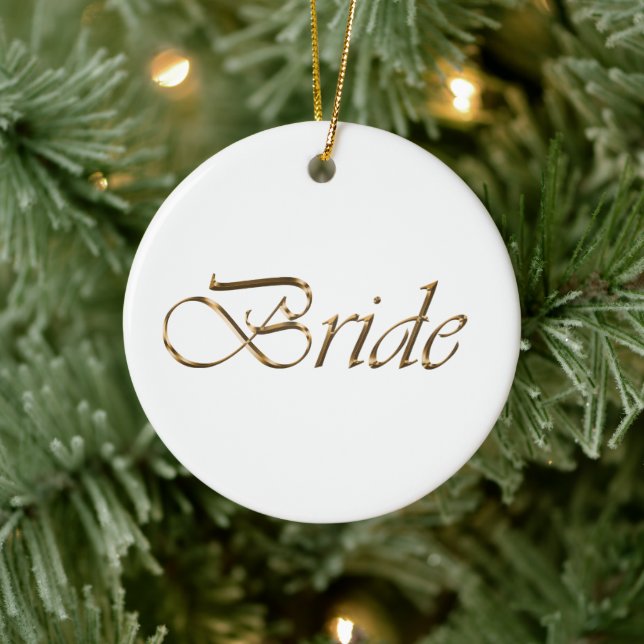 Anrografi av eleganten chic, guld,  julgransprydnad keramik (Träd)