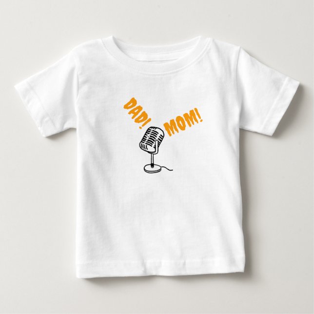 Anrop av Pappa och Mamma i mikrofon T Shirt (Framsida)