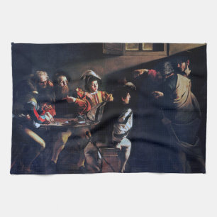 Anrop av Saint Matthew, Caravaggio Kökshandduk