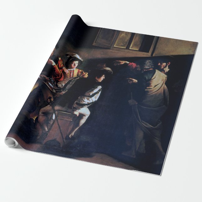 Anrop av Saint Matthew, Caravaggio Presentpapper (Utrullad)