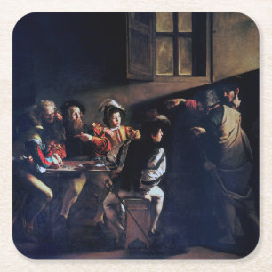Anrop av Saint Matthew, Caravaggio Underlägg Papper Kvadrat