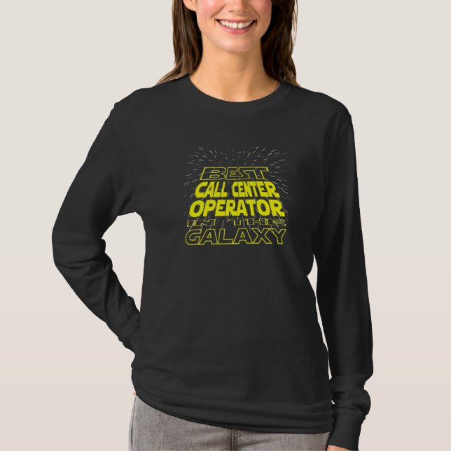 Anrop Center Operator Coola Galaxy-jobb T Shirt (Framsida)