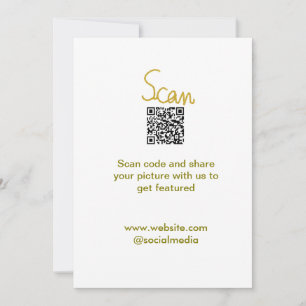 Anrop om enkel elegant för Golden Scan QR glitter Inbjudningar