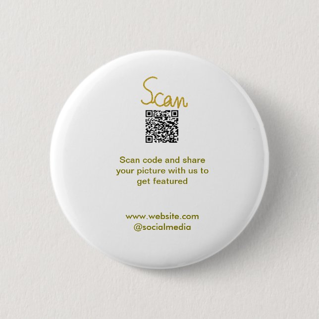 Anrop om enkel elegant för Golden Scan QR glitter Knapp (Framsida)