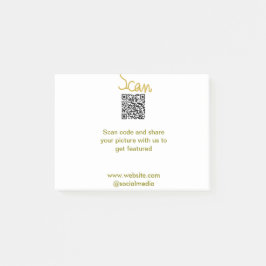 Anrop om enkel elegant för Golden Scan QR glitter Post-it Block
