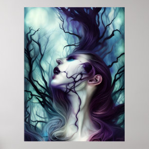 Anrop till Forest AI Fantasy Digital Art Print Poster