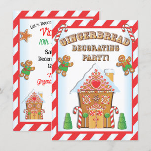 Anrop till Gingerbröd House Decoration Party-inbju Inbjudningar