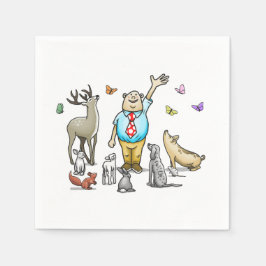 Anropa alla djur på födelsedagen pappersservett