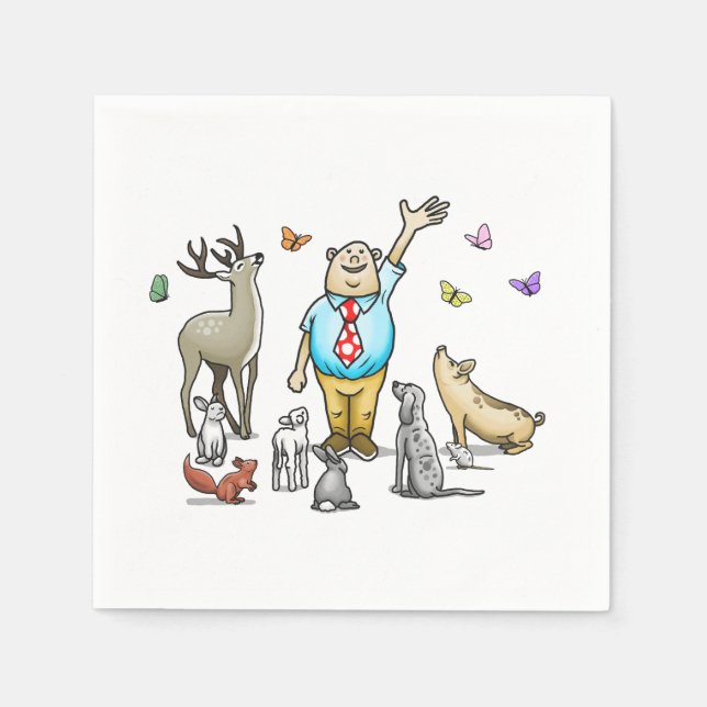 Anropa alla djur på födelsedagen pappersservett (Framsidan)