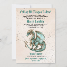 Anropa alla drakborrningar på födelsedagsinbjudan inbjudningar