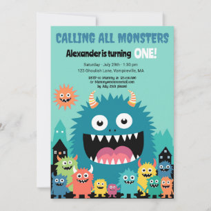 Anropa alla monster anpassa inbjudningar