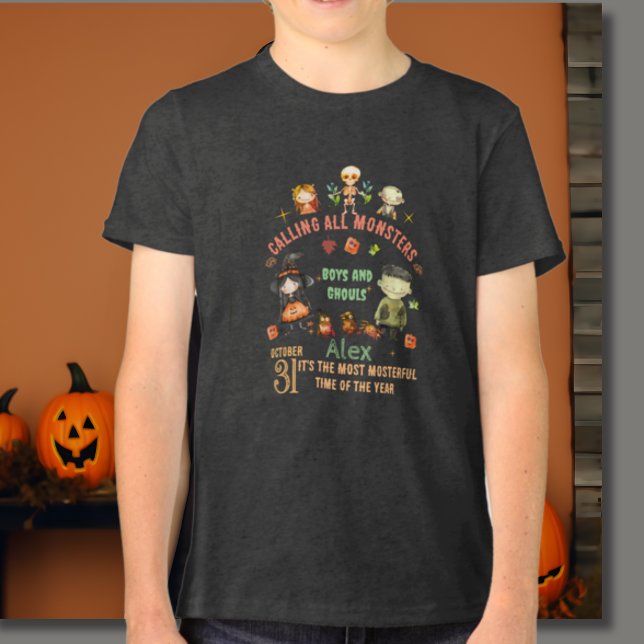 Anropa alla monster Halloween T-Shirt (Calling All Monsters Halloween T-Shirt Tri-Blend Shirt)
