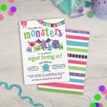 Anropa alla monster Kids Halloween-Födelsedagsfest