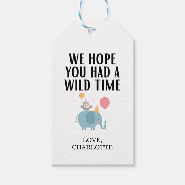 Anropa alla Party-djur Barns födelsedag Presentetikett (Framsidan)