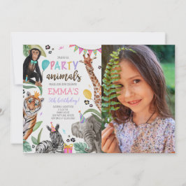 Anropa alla Party-djur, födelsedagsfoto Inbjudningar
