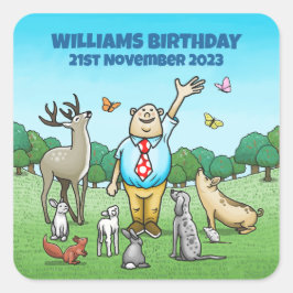 Anropa alla Party-djur Fyrkantigt Klistermärke