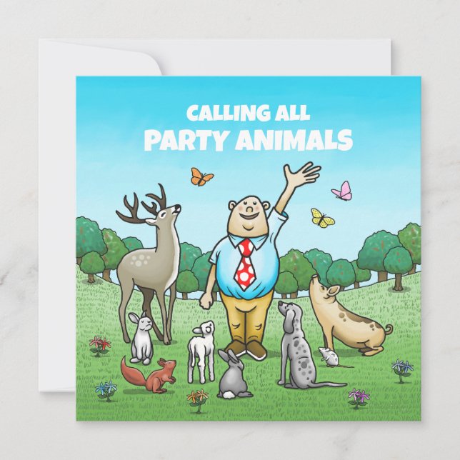 Anropa alla Party-djur Inbjudningar (Framsida)