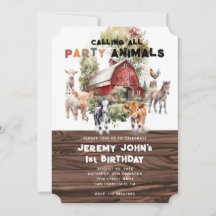 Anropa alla Party-djur Modern Rustic Birthday