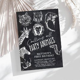 Anropa alla Party-djur på kalkskivor Inbjudningar