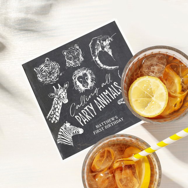 Anropa alla Party-djur på kalkskivor Pappersservett (Skapare uppladdad)