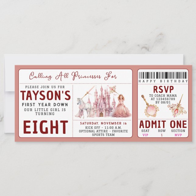 Anropa alla princesses Magic Castle 8:e födelsedag Inbjudningar (Framsida)