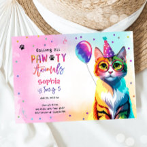 Anropa alla smådjur Katt Girl Birthday