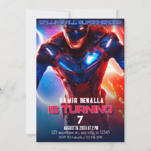 Anropa alla superhjältar, Poster födelsedag Inbjudningar