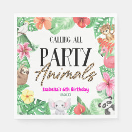 Anropa alla Tropiska Födelsedagsfester för Party-d Pappersservett