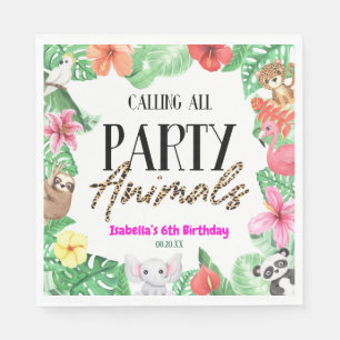 Anropa alla Tropiska Födelsedagsfester för Party-d Pappersservett