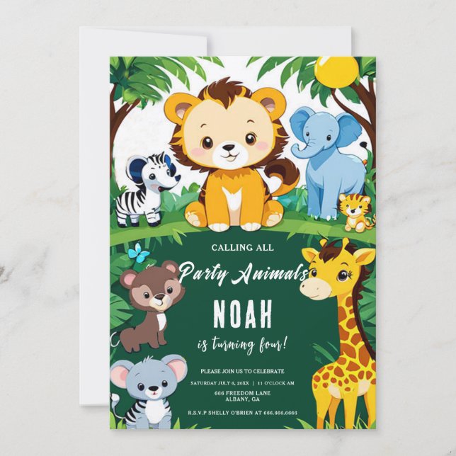 Anropa Födelsedagsfesten Alla Barn i Party Inbjudningar (Framsida)