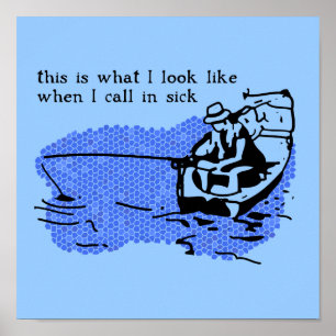 Anropa in sjukt fiske Poster Skriv ut teckenarbete