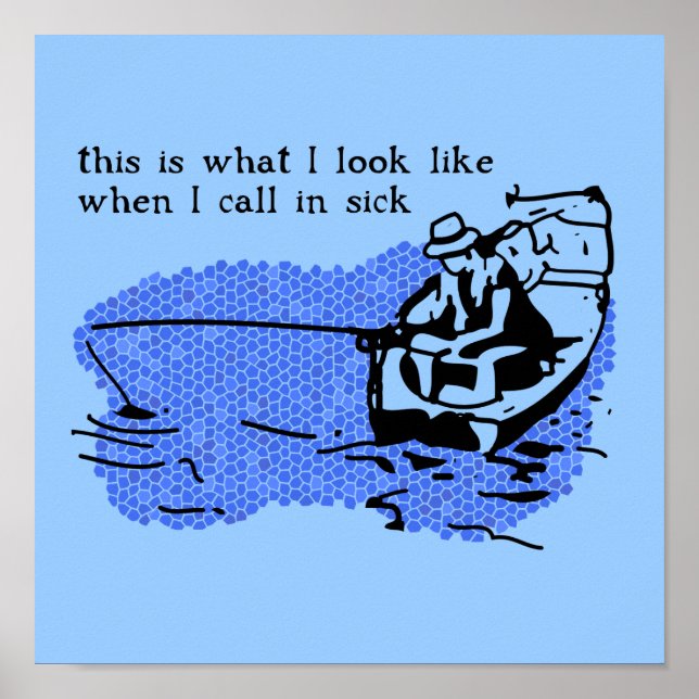 Anropa in sjukt fiske Poster Skriv ut teckenarbete (Framsidan)