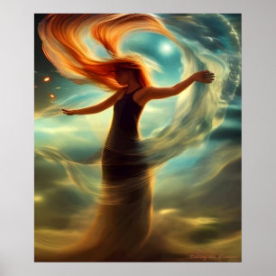Anropa Inslag AI Fantasy Digital Art Print Poster
