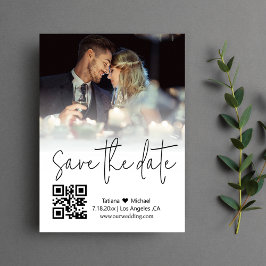 Anropigrafi för qr-kod med ett foto spara datumet anteckningskort