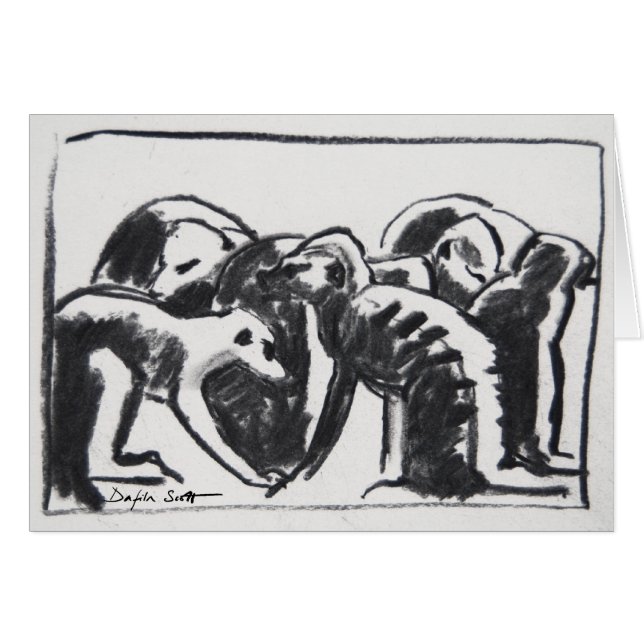 Ansa meerkats - konstkort hälsningskort (Framsidan Horizontal)