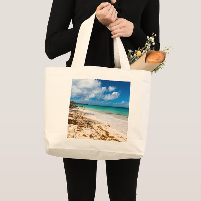 Anse Canot-stranden på Marie-Galante Jumbo Tygkasse (Framsida (produkt))