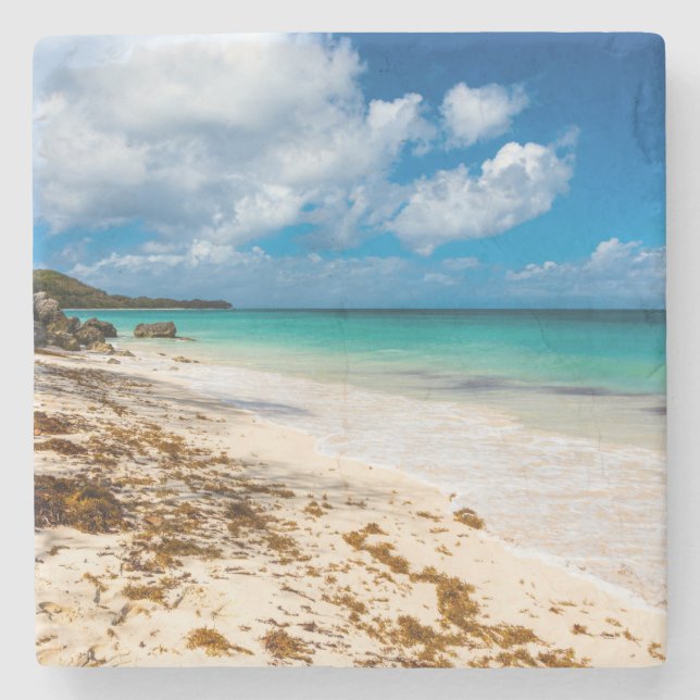 Anse Canot-stranden på Marie-Galante Stenunderlägg (Framsidan)