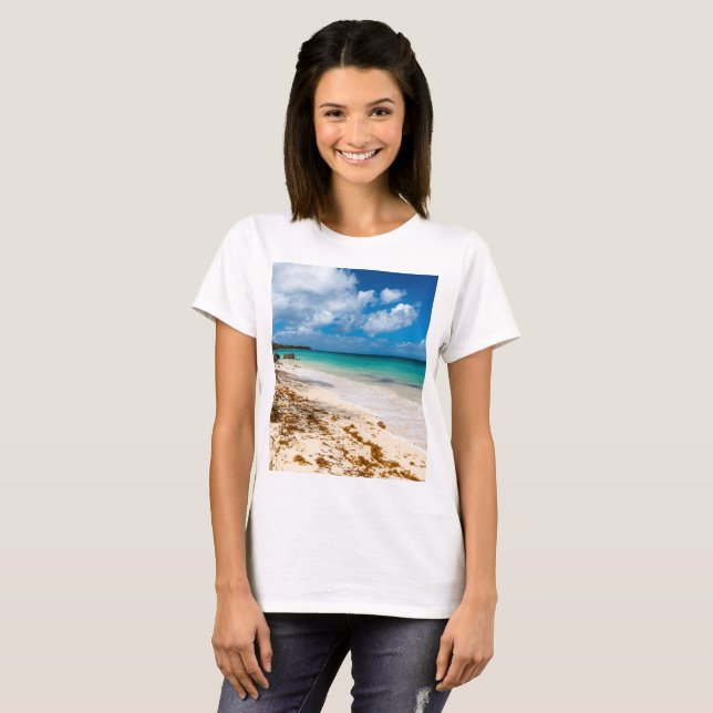 Anse Canot-stranden på Marie-Galante T Shirt (Hel framsida)