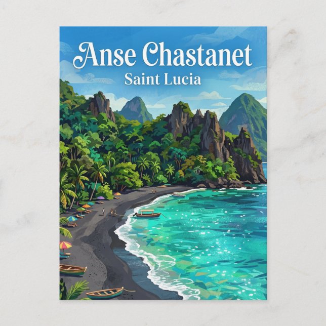 Anse Chastanet Saint Lucia Vykort (Framsida)