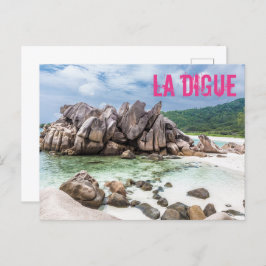 Anse Cocos Seychellerna La Digue Strand present Helg Vykort