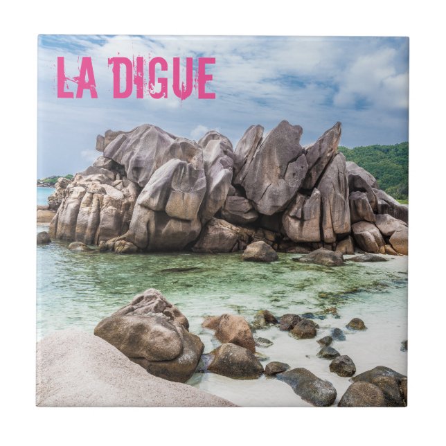 Anse Cocos Seychelles La Digue Beach-gåva Kakelplatta (Framsidan)