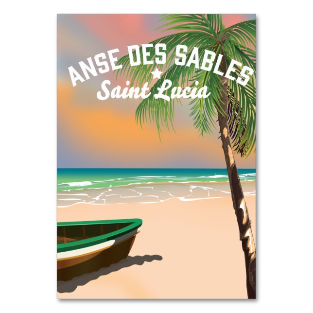 Anse Des Sables Saint Lucia Bordsnummer (Framsidan)
