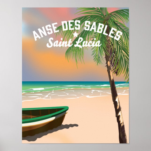 Anse Des Sables Saint Lucia Poster (Framsidan)