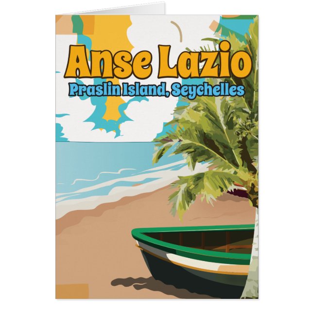 Anse Lazio Praslin-ön, Seychellerna Hälsningskort (Framsidan)