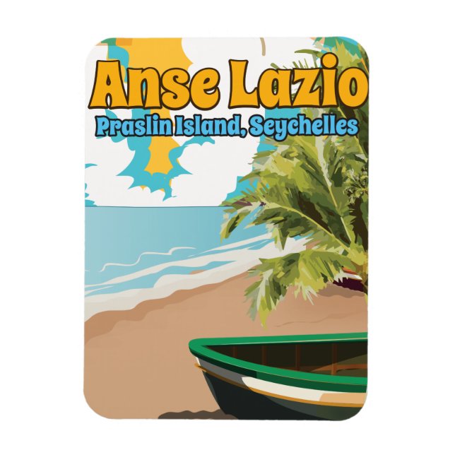 Anse Lazio Praslin-ön, Seychellerna Magnet (Vertikal)