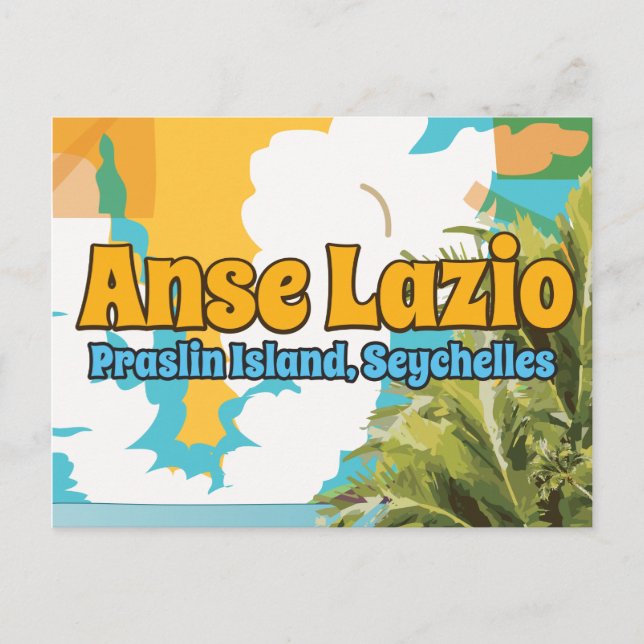 Anse Lazio Praslin-ön, Seychellerna Vykort (Framsida)